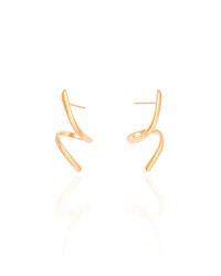 Brinco Orgânico Espiral Liso 2.7 cm Banhado a Ouro 18K