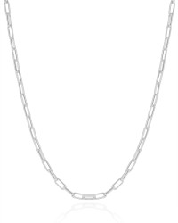 Gargantilha Elos Lisos 3 mm Ródio Branco - 45 cm