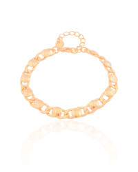 Pulseira Grumet Redondos Lisos Banhado a Ouro 18K