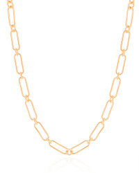 Gargantilha Elos Ovais 5 mm Banhado a Ouro 18K - 45 cm