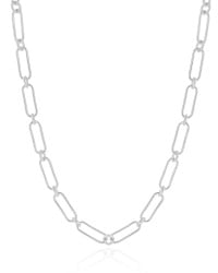 Gargantilha Elos Ovais 5 mm Ródio Branco - 45 cm