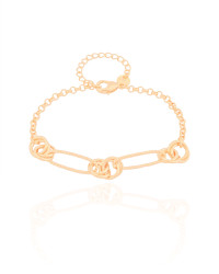 Pulseira Elos Entrelaçados Banhado a Ouro 18K