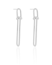 Brinco Elos U Balanço 6.0 cm Ródio Branco