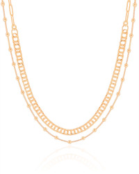 Choker Dupla Elos Bolinhas Lisas Banhado a Ouro 18K