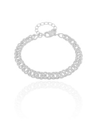 Pulseira Grumet Dupla Ródio Branco