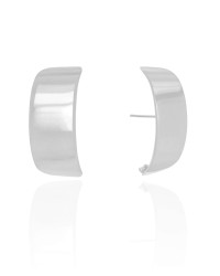 Ear Hook Liso 3.2 cm Flat Ródio Branco