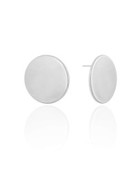 Brinco Redondo Liso 2.5 cm Ródio Branco