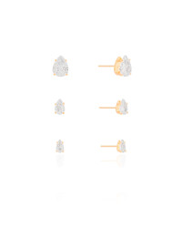 Trio Gotas Cristal Banhado a Ouro 18K
