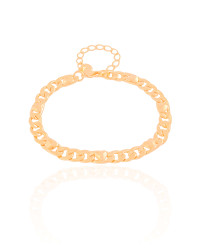 Pulseira Grumet Corações Lisos Banhado a Ouro 18K