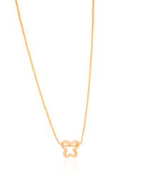 Gargantilha Veneziana Borboleta Vazada Banhado a Ouro 18K - 45 cm