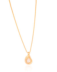 Gargantilha Veneziana Orgânico Liso Gota Cristal Banhado a Ouro 18K - 45 cm