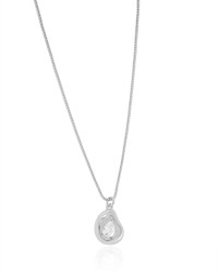 Gargantilha Veneziana Orgânico Liso Gota Cristal Ródio Branco - 45 cm