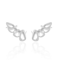 Ear Cuff Orgânico Liso 3.0 cm Ródio Branco
