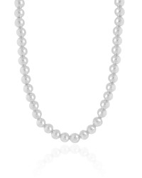 Choker Bolas Lisas 6 mm Ródio Branco