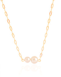 Choker Elos Pérolas Banhado a Ouro 18K