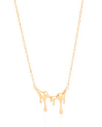 Gargantilha Elos Derretido Liso Banhado a Ouro 18K - 45 cm