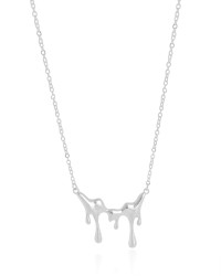 Gargantilha Elos Derretido Liso Ródio Branco - 45 cm