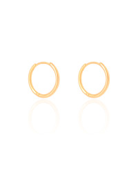 Brinco Argola Click Fio Liso 2.0 cm Banhado a Ouro 18K