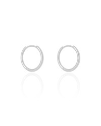 Brinco Argola Click Fio Liso 2.0 cm Ródio Branco