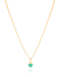 Gargantilha Infantil Coração Verde 7 mm Banhado a Ouro 18K - 35 cm