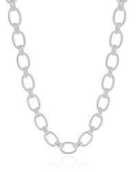 Gargantilha Elos Ovais 9 mm Ródio Branco - 40 cm