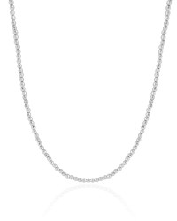 Choker Hematita Prateada 2 mm Ródio Branco