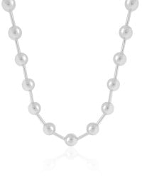 Choker Canutilhos Bolas Lisas Ródio Branco