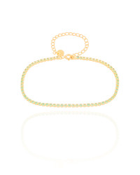 Pulseira Riviera Turmalina 2 mm Banhado a Ouro 18K