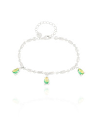 Pulseira Gomos Gotas Turmalina Ródio Branco