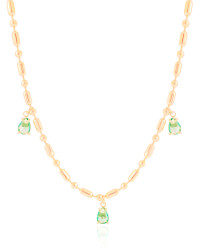 Gargantilha Gomos Gotas Turmalina Banhado a Ouro 18K - 40 cm