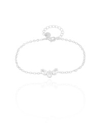 Pulseira Elos Gotas Cristais Ródio Branco