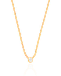 Choker Veneziana Dupla Ponto de Luz Cristal 7 mm Banhado a Ouro 18K