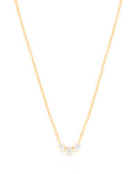 Gargantilha Elos Pingente Gotas Cristal Banhado a Ouro 18K - 40 cm