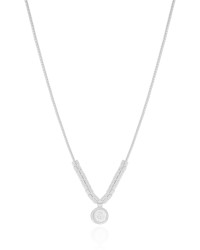 Gargantilha Veneziana Canutilhos Ponto de Luz Cristal Ródio Branco - 40 cm