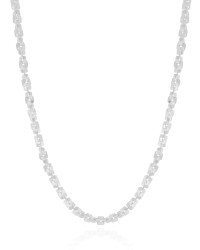 Gargantilha Elos Quadrados 4 mm Ródio Branco - 45 cm