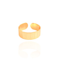 Anel Ajustável Esteira Texturizado Tamanho G Banhado a Ouro 18K