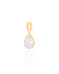 Pingente Gota Cravejada Cristal Banhado a Ouro 18K