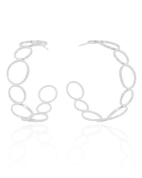 Brinco Argola Círculos 5.2 cm Ródio Branco