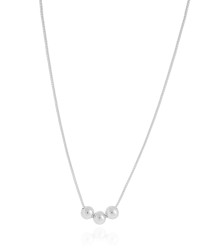 Gargantilha Veneziana Bolinhas Lisas 6 mm Ródio Branco - 45 cm