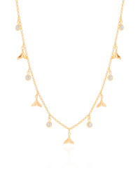 Choker Elos Caudas de Sereia Pontos de Luz Cristal Banhado a Ouro 18K