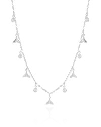 Choker Elos Caudas de Sereia Pontos de Luz Cristal Ródio Branco