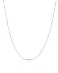 Choker Grumet Plaquinhas Achatadas 2 mm Ródio Branco