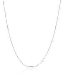 Gargantilha Longa Grumet Plaquinhas Achatadas Ródio Branco - 80 cm