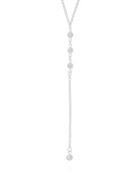 Gargantilha Back Nacklace Elos Pontos de Luz Cristal Ródio Branco - 60 cm