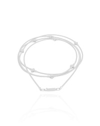 Pulseira Corda de Violão Trevos Ródio Branco