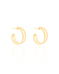 Brinco Argola Vazada Lisa 2.0 cm Banhado a Ouro 18K