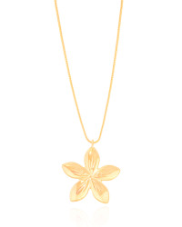 Gargantilha Veneziana Flor 2.0 cm Banhado a Ouro 18K - 45 cm
