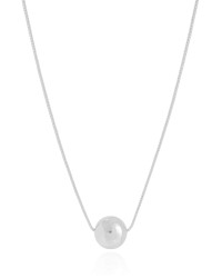 Gargantilha Veneziana Bola Lisa 12 mm Ródio Branco - 45 cm