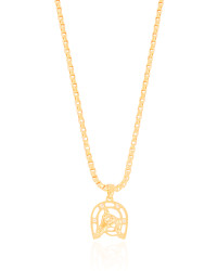 Gargantilha Ferradura Cavalo Cravejado Cristal Banhado a Ouro 18K - 45 cm