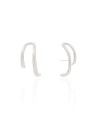 Ear Hook Filetes Lisos Ródio Branco